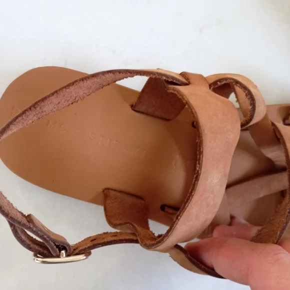 Monastiraki Greek tan leather sandals - Picture 5 of 7
